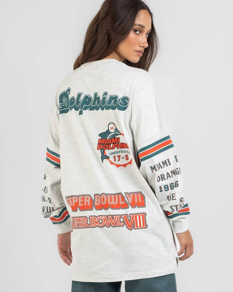 Mitchell & Ness Dolphins Long Sleeve T-Shirt 5 Mitchell & Ness Dolphins Long Sleeve T-Shirt - Image 3