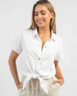 Roxy Shelly Beach Tie Front Shirt