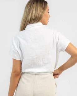 Roxy Shelly Beach Tie Front Shirt -Women's Fashion Select Stores 20346667 01 LT XL