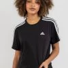 ADIDAS Essentials 3 Stripe Cropped T-Shirt -Women's Fashion Select Stores 20349221 01 FT XL