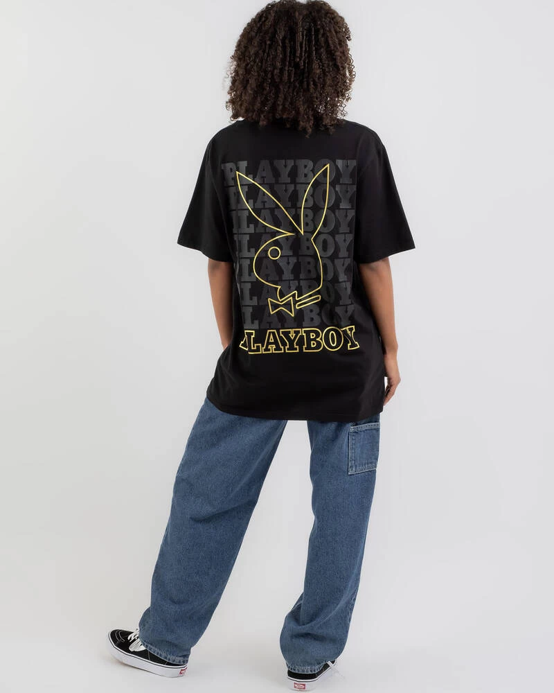 Playboy Linear Classic Bunny Stack T-Shirt 4 Playboy Linear Classic Bunny Stack T-Shirt - Image 2