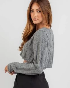 Library Date Crop Cable Knit Jumper -Women's Fashion Select Stores 20356383 06 LT XL