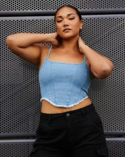 Shania Denim Corset Top