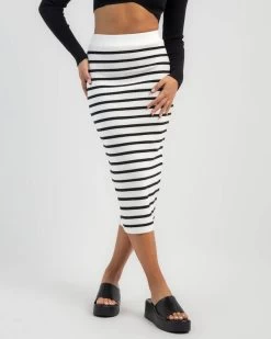 Striped Midi Skirt