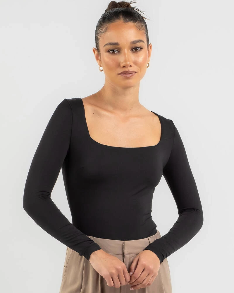 Basic Square Neck Long Sleeve Bodysuit 3 Basic Square Neck Long Sleeve Bodysuit